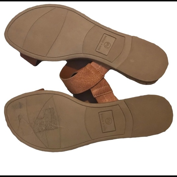 Sun + Stone Cognac Sandals Women 7.5 - Picture 3 of 4